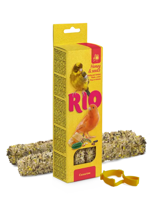 Batoane cu seminte si miere pentru canari Rio, 2 x 40g