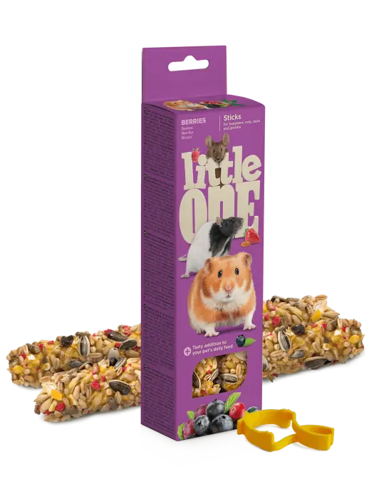 Gustare cu fructe de padure pentru rozatoare Little One, 2 x 60g