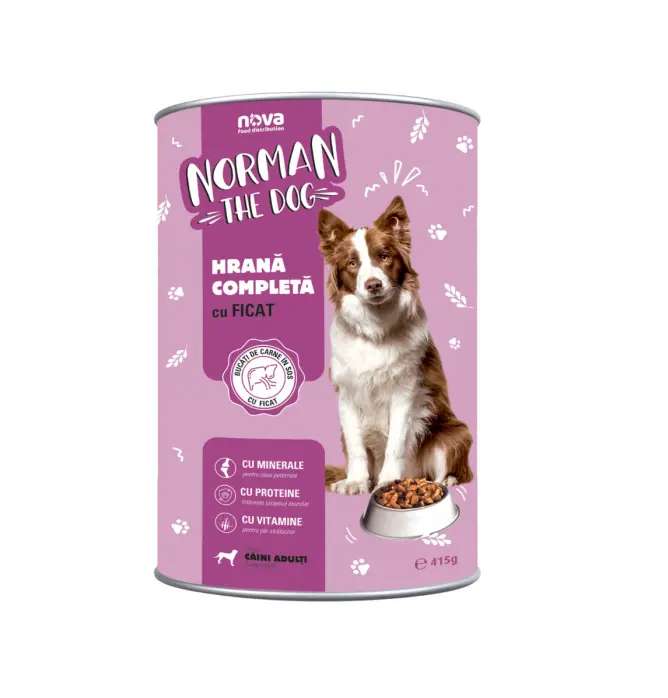 Hrana umeda pentru caini Norman, Ficat, 415g