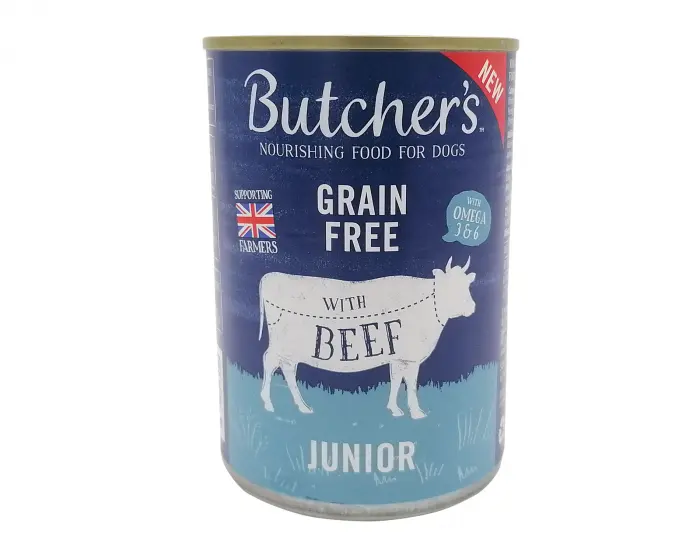 Hrana umeda pentru caini Butcher s Junior, Vita in aspic, 400g