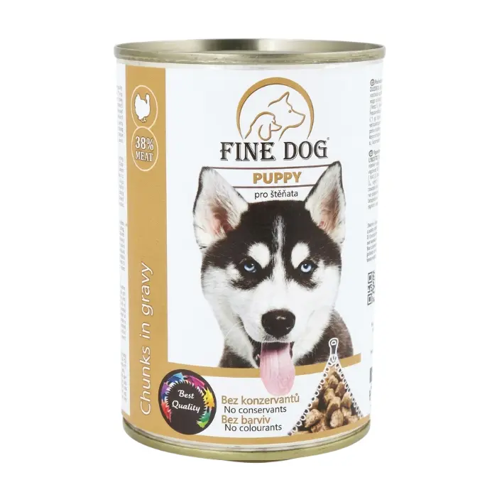 Hrana umeda pentru caini Fine Dog Family, cu Curcan, Junior, 415g