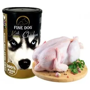 Hrana umeda pentru caini Fine Dog, Pui, 100% carne, 1200g