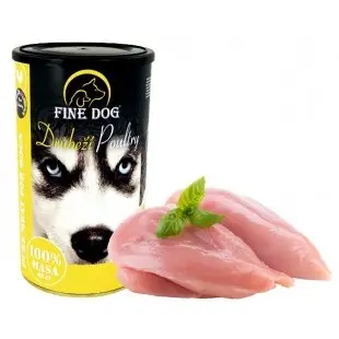 Hrana umeda pentru caini Fine Dog, Pasare, 100% carne, 1200g