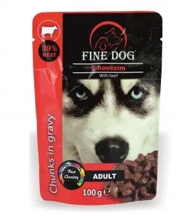 Hrana umeda pentru caini Fine Dog, Vita in sos, 100g