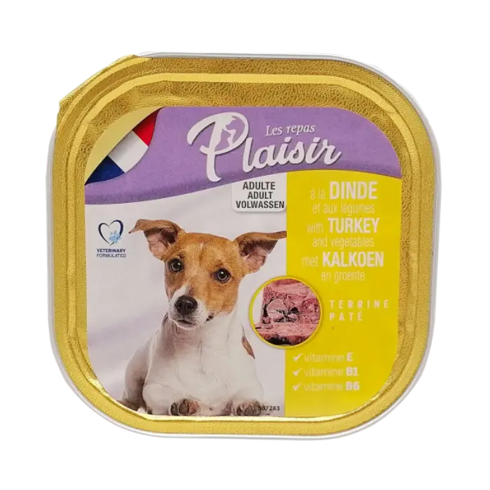 Hrana umeda pentru caini Plaisir, Curcan, 18 x 300g