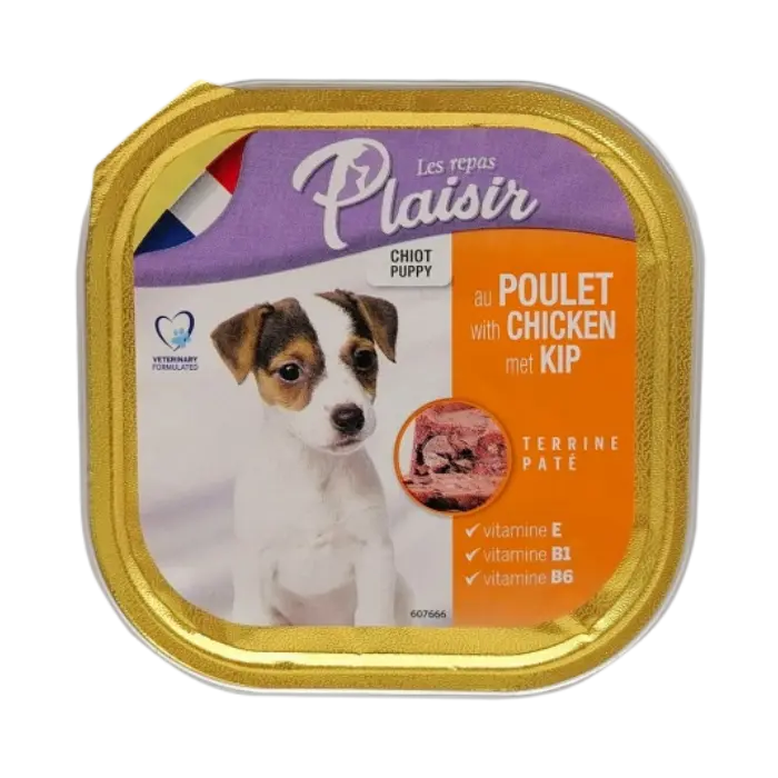 Hrana umeda pentru caini Plaisir Puppy, Pui, 18 x 300g