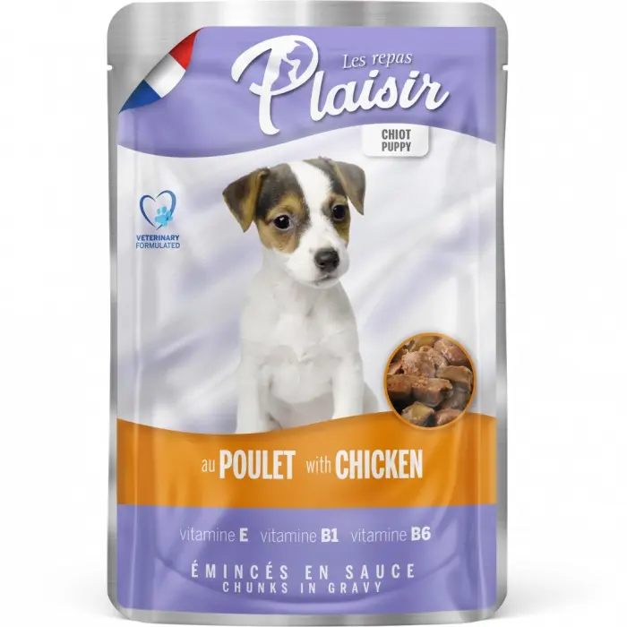 Hrana umeda pentru caini Plaisir Puppy, Pui, 100g