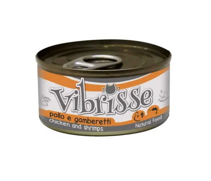 Hrana umeda pentru pisici Croci Vibrisse Natural, Pui si creveti, 24 x 70g