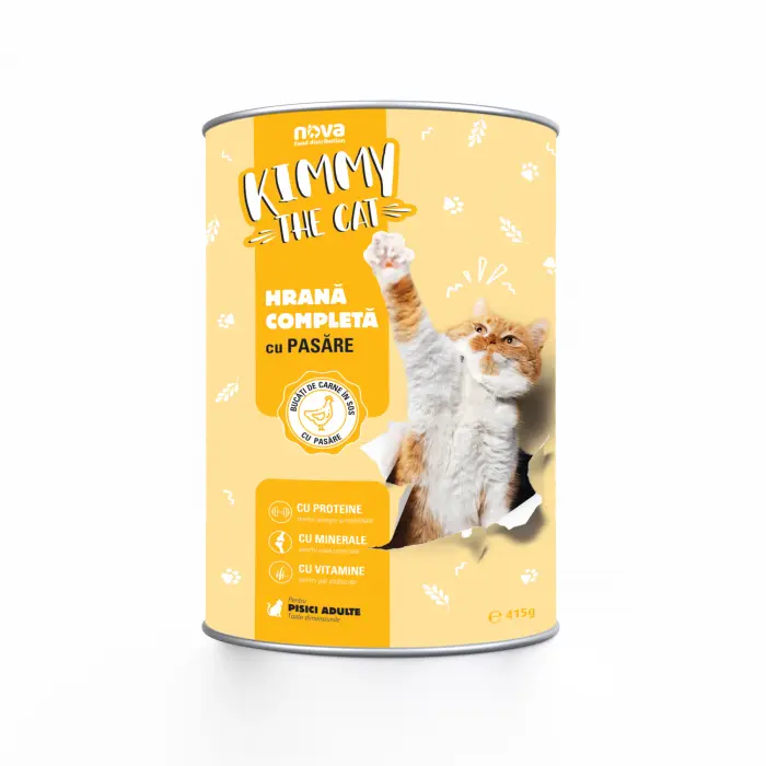 Hrana umeda pentru pisici Kimmy, pasare, 415g