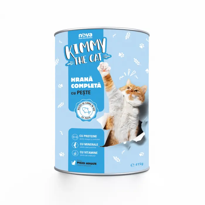 Hrana umeda pentru pisici Kimmy, peste, 415g