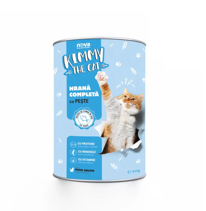 Hrana umeda pentru pisici Kimmy, peste, 24 x 415g