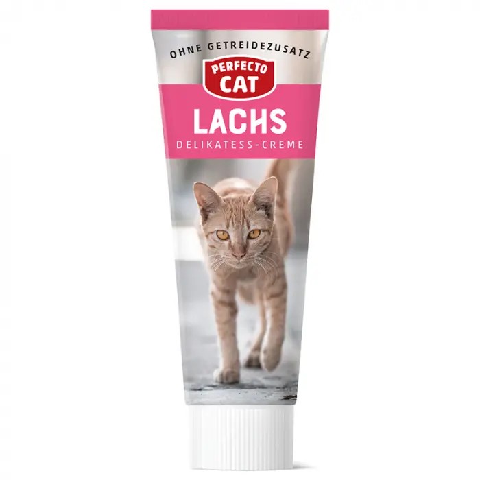 Hrana umeda pentru pisici Perfecto Cat, Crema Delicatess Somon, 75g