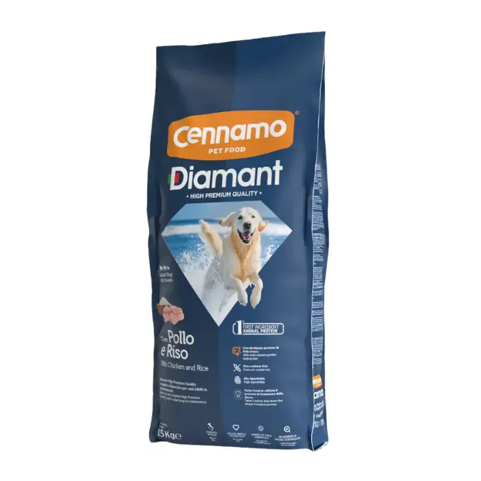Hrana uscata pentru caini Cennamo Diamant Adult, Pui si orez, 15kg