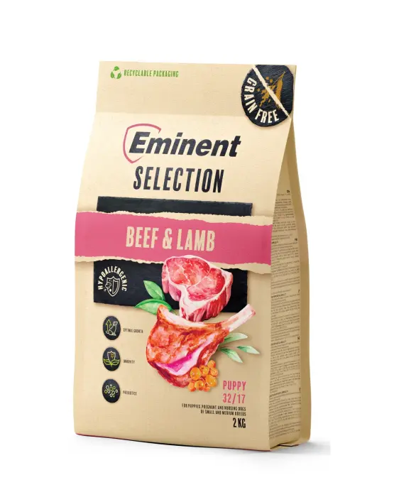 Hrana uscata pentru caini Eminent Selection Puppy, Vita si miel, Grain free, 32 17, 2kg