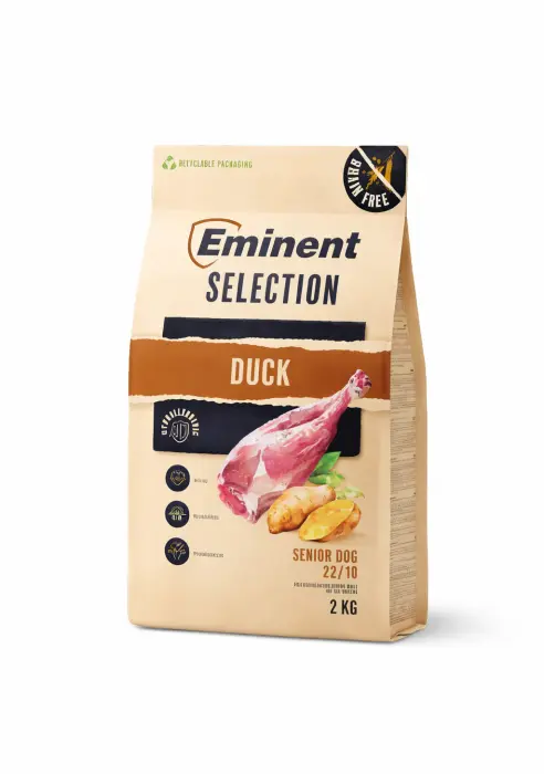 Hrana uscata pentru caini Eminent Selection Senior, Rata, Grain Free, 22 10, 2kg