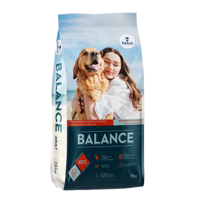Hrana uscata pentru caini Kibbus Balance, Adult, Pui si vita, 15kg