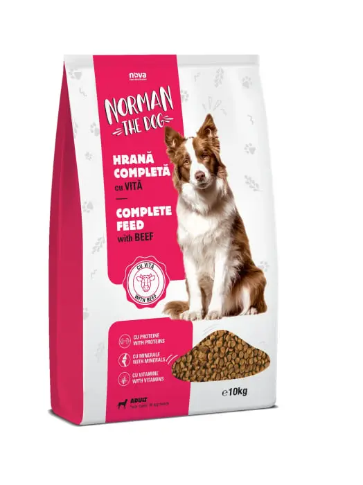 Hrana uscata pentru caini Norman the dog, Adult, Vita, 10kg