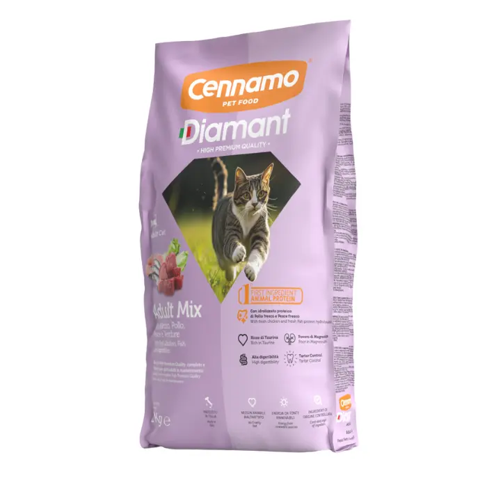 Hrana uscata pentru pisici Cennamo Diamant Mix, Pui si somon, 2kg