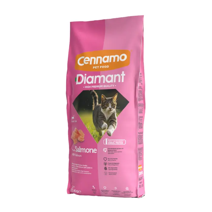 Hrana uscata pentru pisici Cennamo Diamant, Somon, 15kg