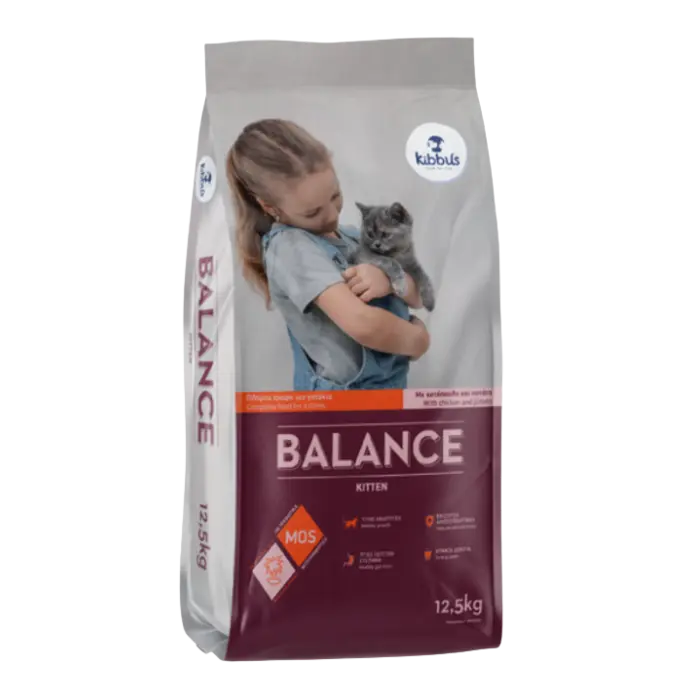 Hrana uscata pentru pisici Kibbus Balance Kitten, Pui, 12.5 Kg