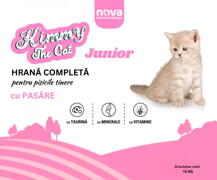 Hrana uscata pentru pisici Kimmy Junior, Pasare, 10kg
