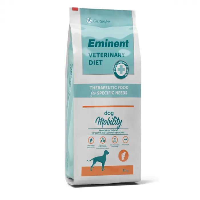 Hrana uscata terapeutica pentru caini Eminent Veterinary Diet, Dog Mobility, Pui, 11kg