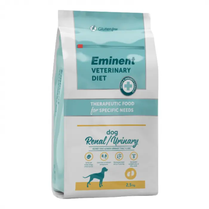 Hrana uscata terapeutica pentru caini Eminent Veterinary Diet, Dog Renal Urinary, Peste, 2.5kg