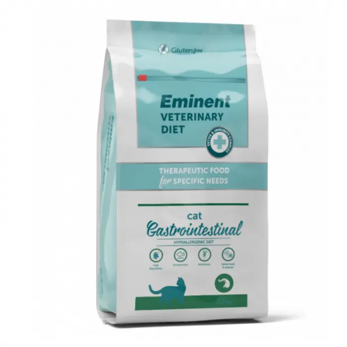 Hrana uscata terapeutica pentru pisici Eminent Veterinary Diet, Cat Gastrointestinal Hypoallergenic Hepatic, Somon, 2.5kg