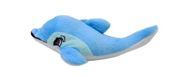 Jucarie pentru caini Pet Expert, Delfin, Albastru   Roz, 18 cm