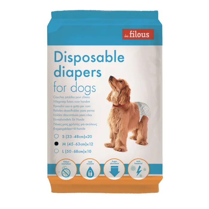 Scutece pentru caini Les Filous, M, 12 buc
