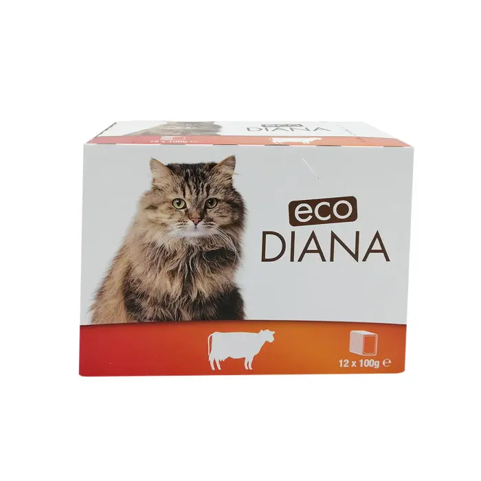 Hrana umeda pentru pisici Eco Diana, Vita, 12 x 100g