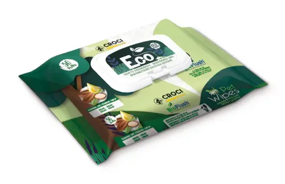 Servetele umede pentru caini si pisici Croci, biodegradabile, cu argan, 30 bucati