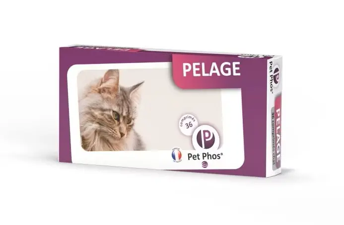 Supliment de vitamine si minerale pentru pisici Pet Phos Pelage, Pentru piele si blana, 36 Tablete