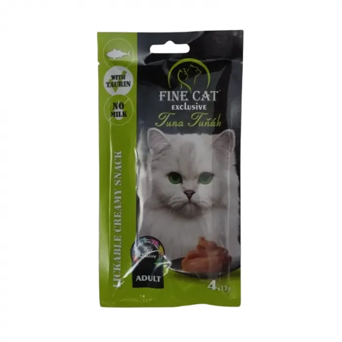 Recompense cremoase pentru pisici Fine Cat Exclusive, Ton, 4 x 15g