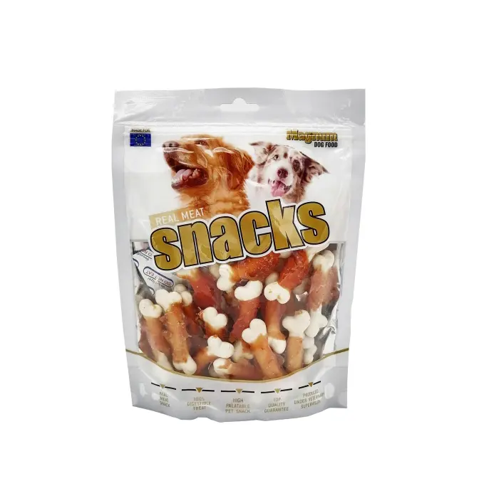 Recompense pentru caini Magnum, oase calciu invelite cu pui,  250g