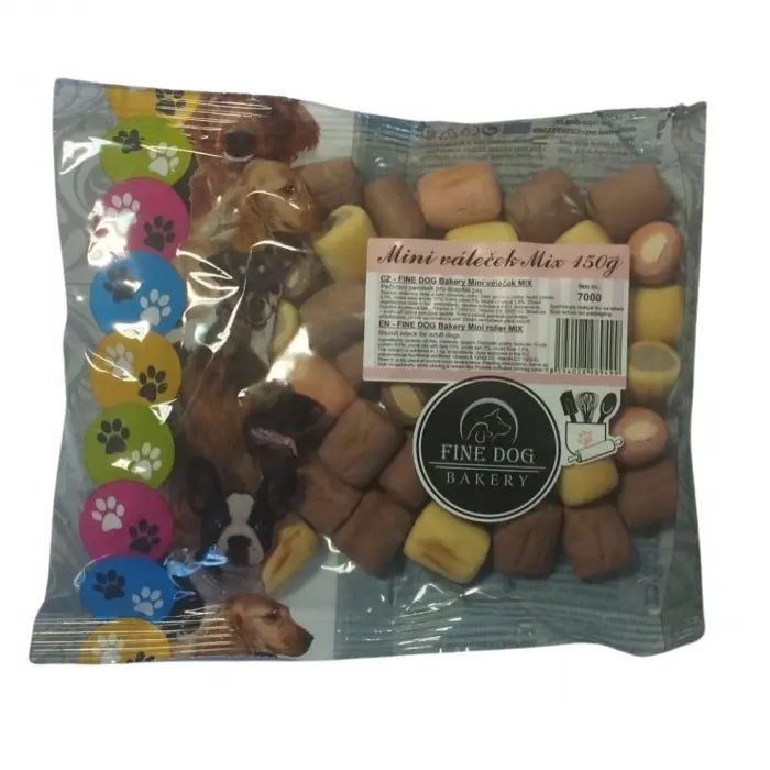 Recompense pentru caini Fine Dog, mix mini rulouri, 150g