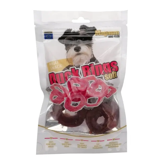 Recompense pentru caini Magnum, inele de rata, 80g