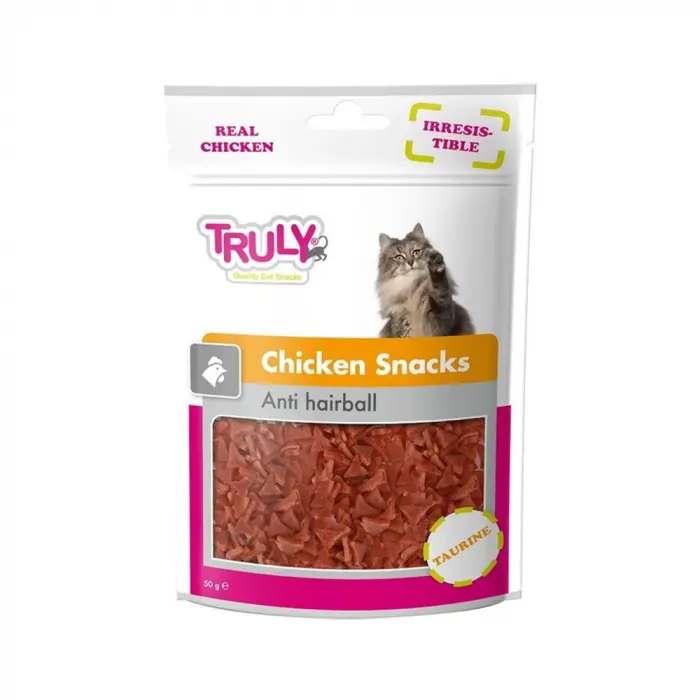 Recompense pentru pisici Truly, Anti hairball, pui, 50g