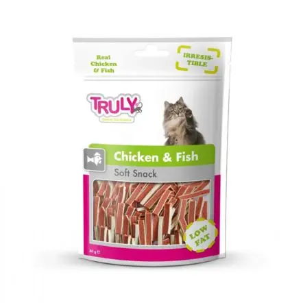 Recompense pentru pisici Truly, soft snacks cu pui si peste, 50g