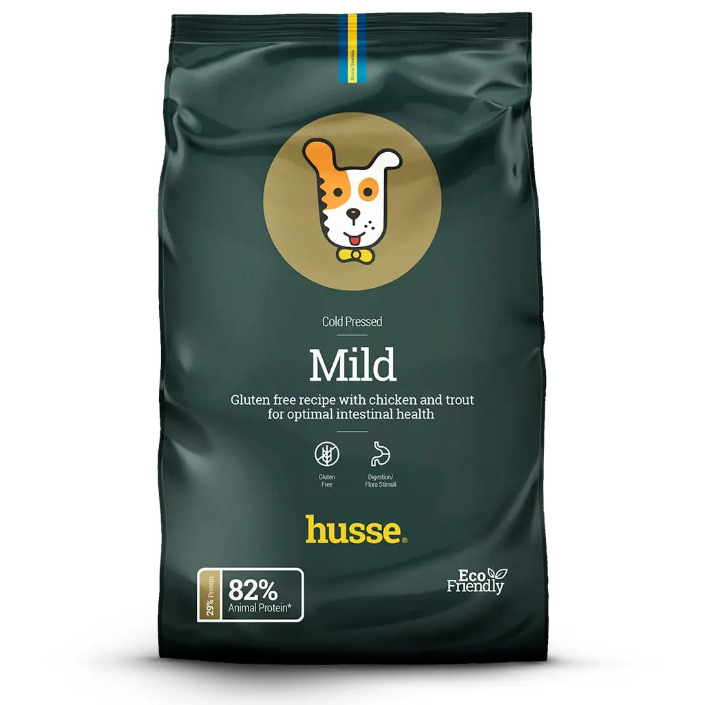 MILD | Hrana uscata completa Super Premium, fara gluten, presata la rece pentru caini adulti cu sensibilitati si intolerante digestive