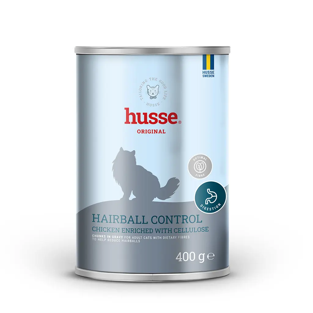 HAIRBALL CONTROL, cu pui | Hrana umeda completa, imbogatita cu fibre vegetale, pentru pisicile predispuse la formarea ghemotoacelor de par