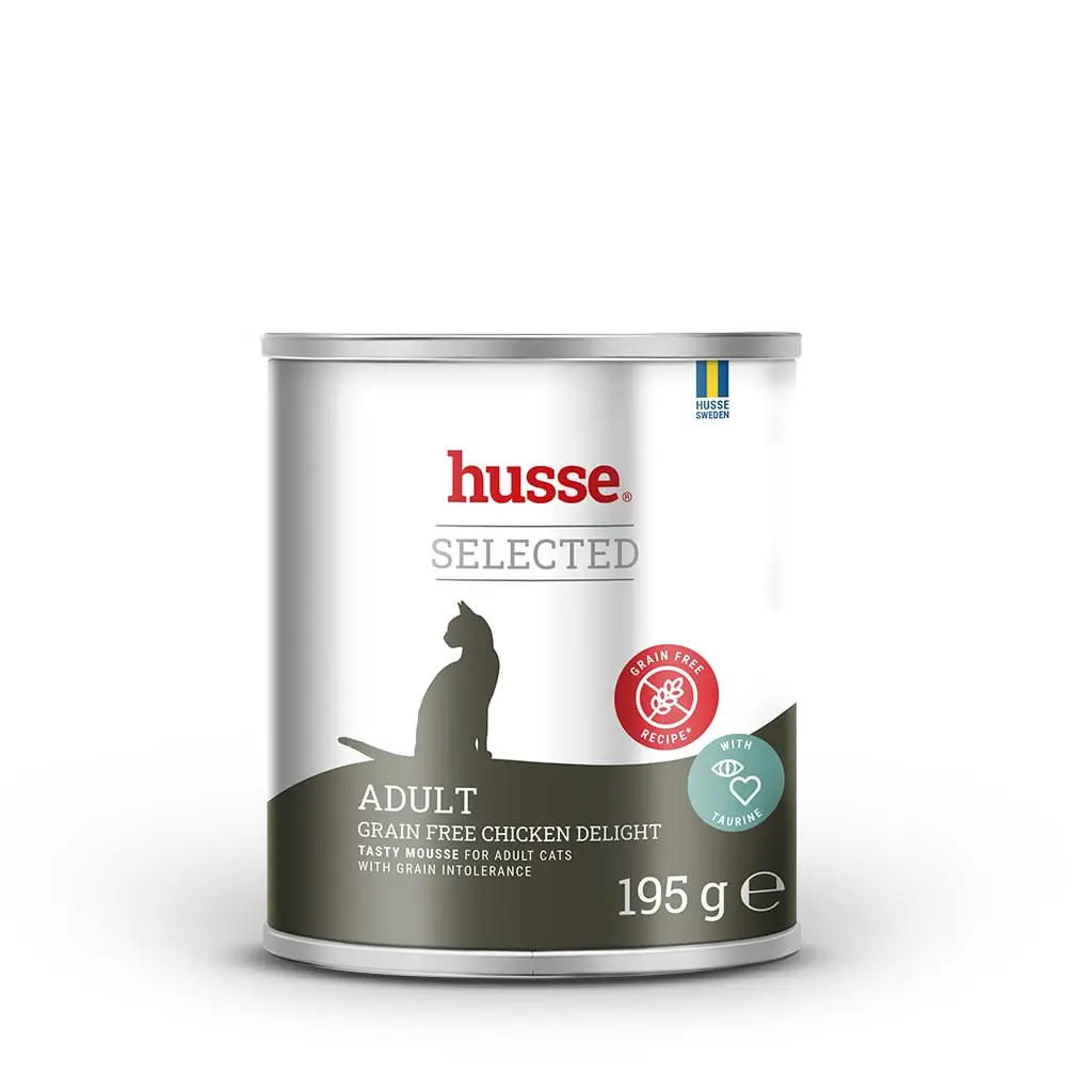 SELECTED ADULT, mousse fara cereale | Hrana umeda completa, cu pui, fara cereale, pentru pisici cu sensibilitati digestive