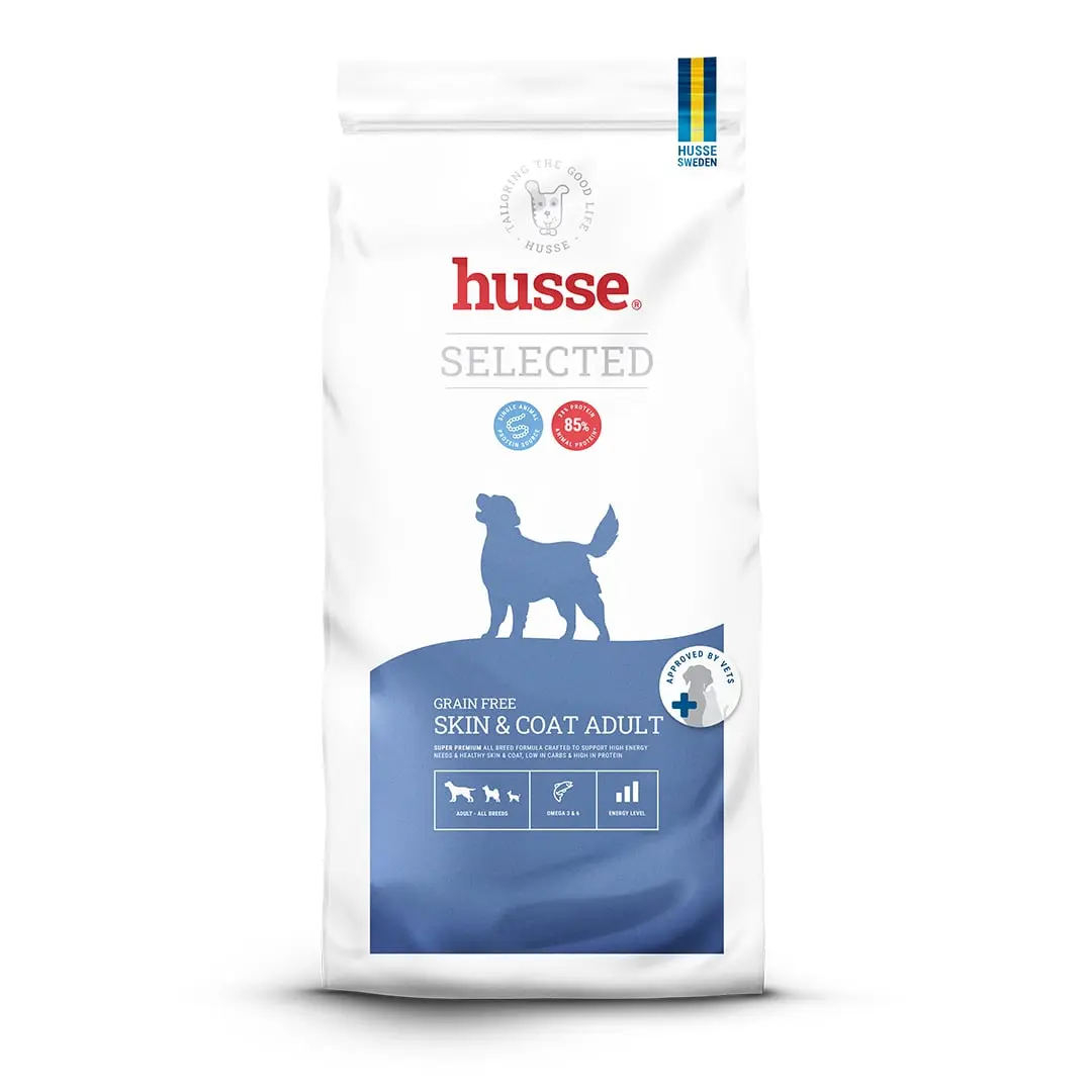 SELECTED DOG GRAIN FREE SKIN & COAT ADULT | Hrana Super Premium fara cereale ce ustine o blana stralucitoare, o piele sanatoasa avand un aport energetic sustinut pentru cainii activi