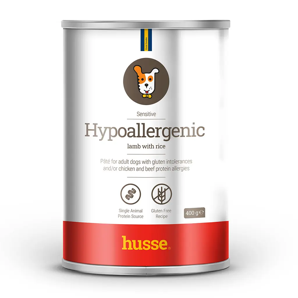 HYPOALLERGENIC | Pate delicios, fara gluten, cu miel si orez, pentru cainii adulti cu sensibilitati digestive