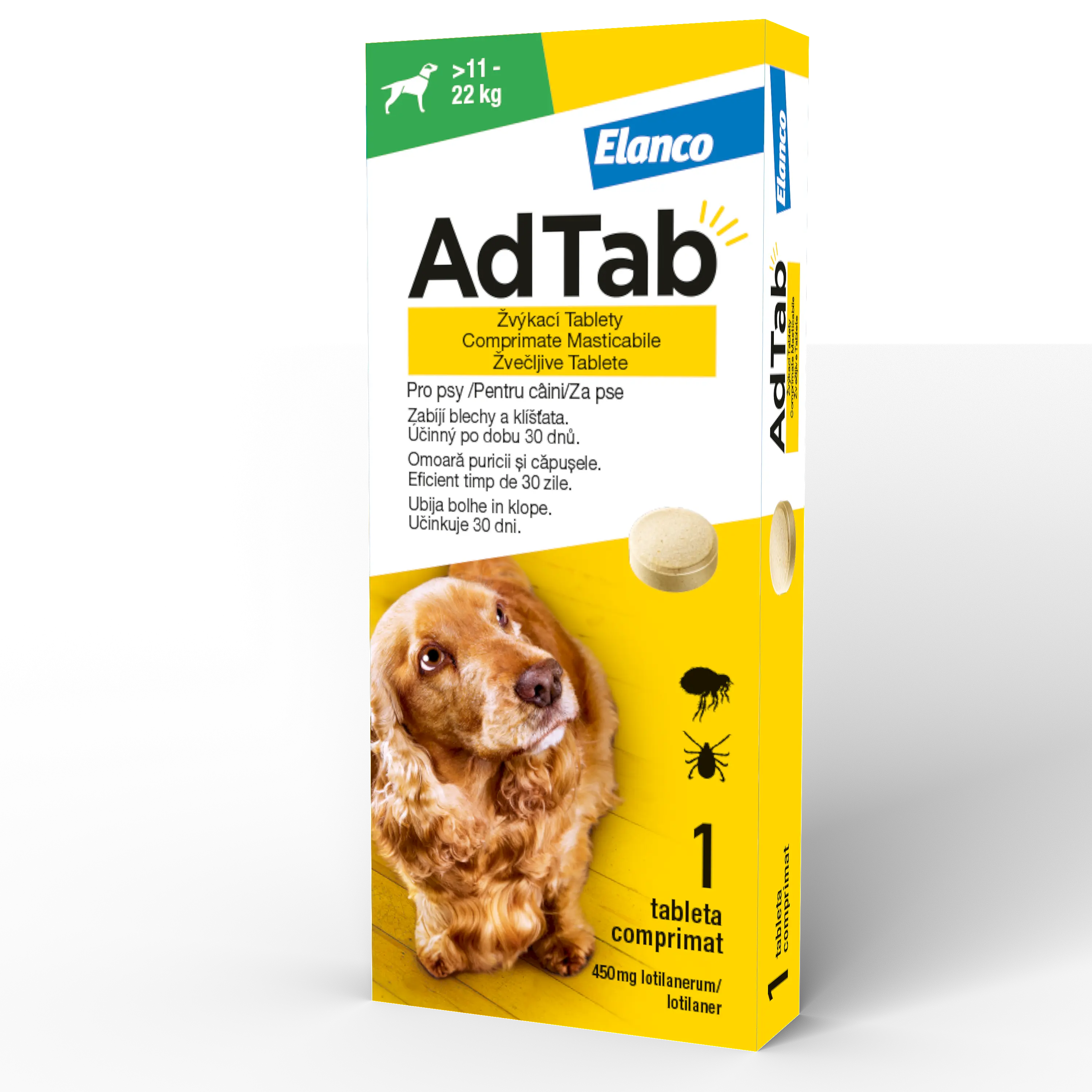 ADTAB 450 MG - 1 COMPRIMAT MASTICABIL PENTRU CAINI (11 KG - 22 KG)