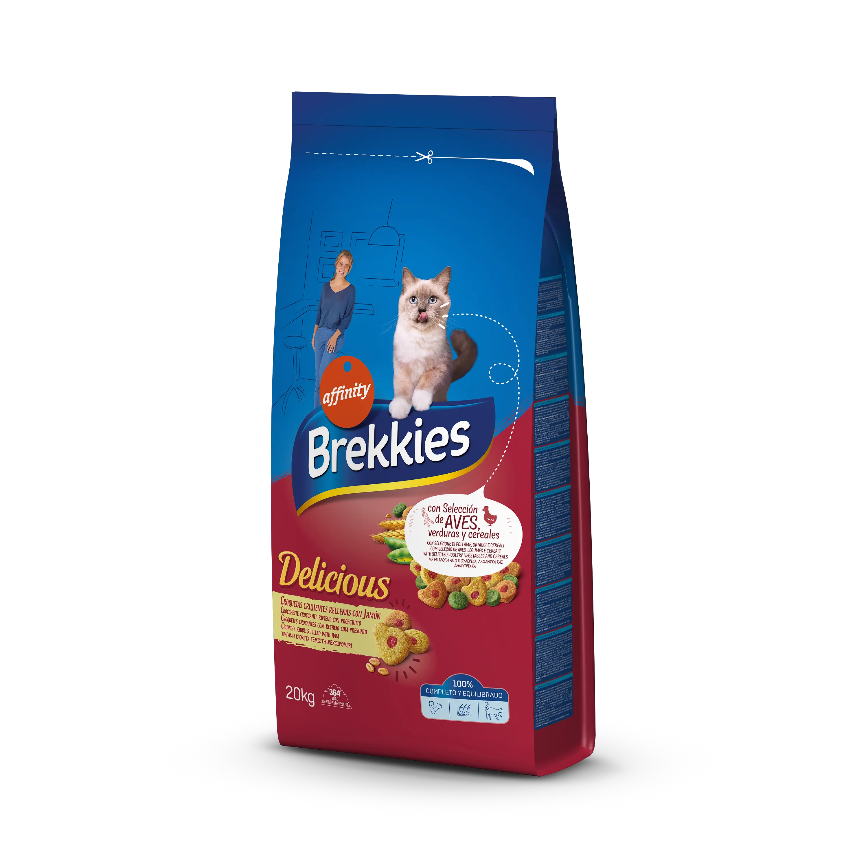 Brekkies – Pisica Adulta Delicious cu Pui si Curcan - 20 kg