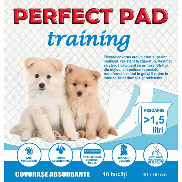 Perfect Pad Training- covorase absorbante pentru catelusi – 60×60 cm