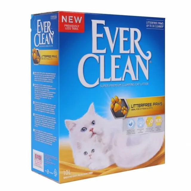 Nisip Litiera Pisici EVER CLEAN LITTERFREE PAWS – pentru pisici cu blana lunga 10L