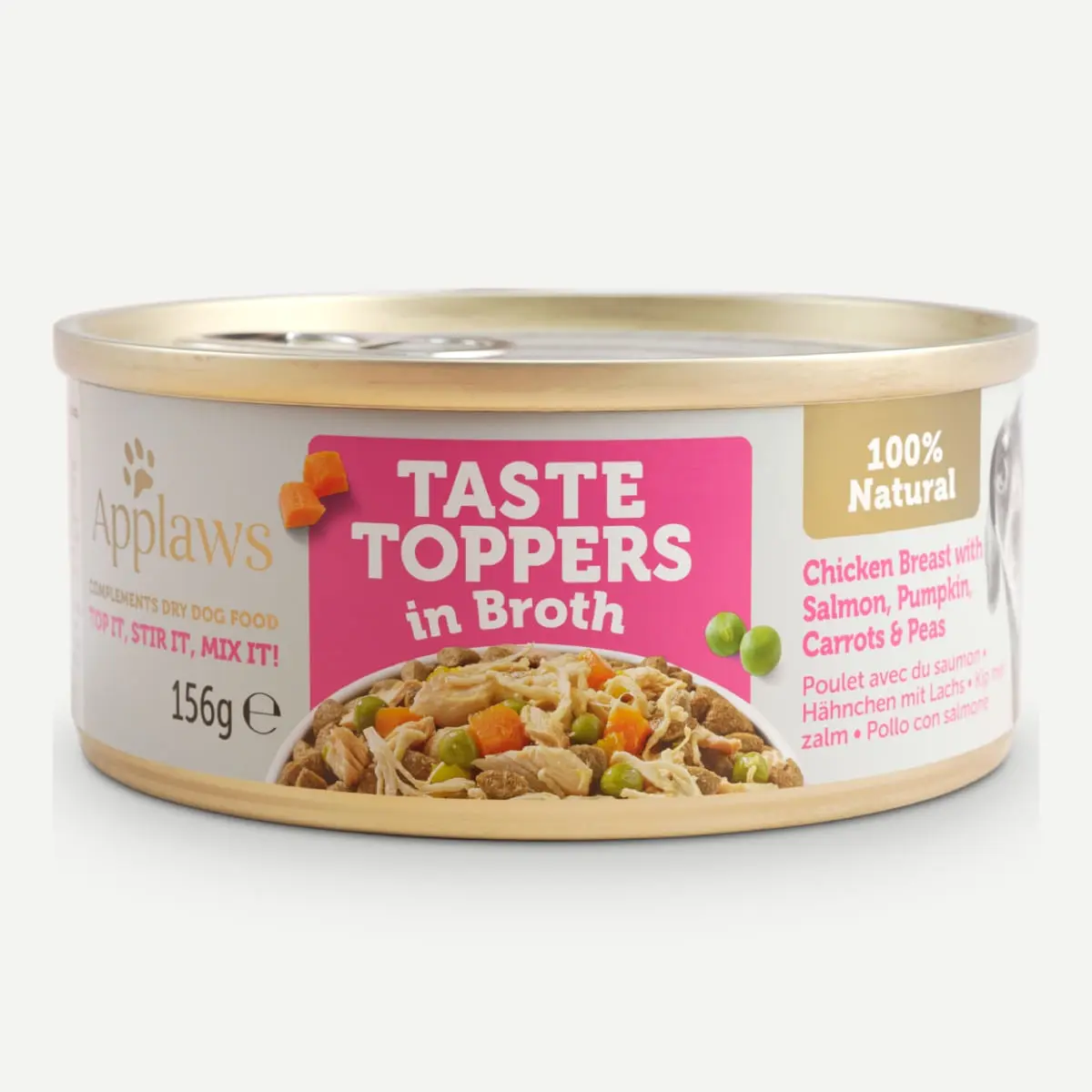 APPLAWS, Pui, Somon si Legume, conserva hrana umeda caini, (in supa), 156g - Image 3