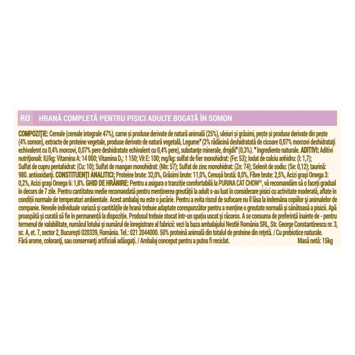PURINA Cat Chow Sensitive, Somon, hrana uscata pentru pisici, sensibilitati digestive, 15kg - Image 2